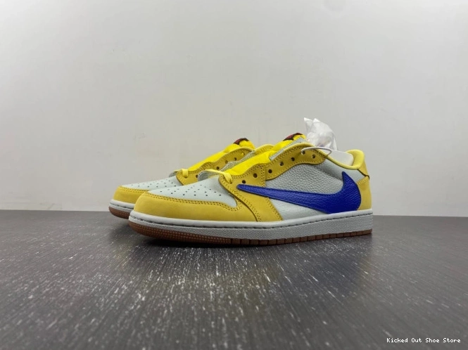 Kick Theory Low Travis x Air Scott Canary OG 1 DZ4137-700 Jordan 0816